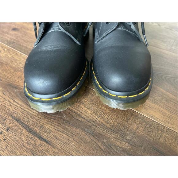 Dr. Martens 11292 Women's Sz 9 Men's Sz 8 Black Leather Lace Up Boots Greasy - Picture 6 of 14